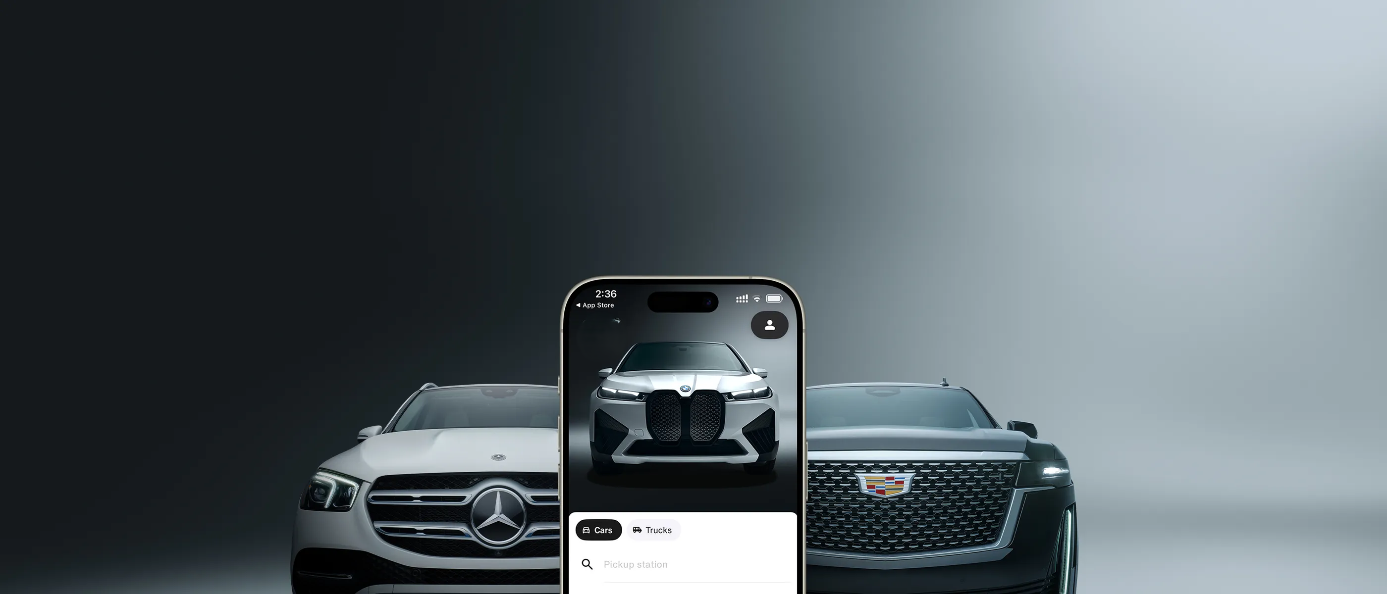 Three classic luxury rental cars